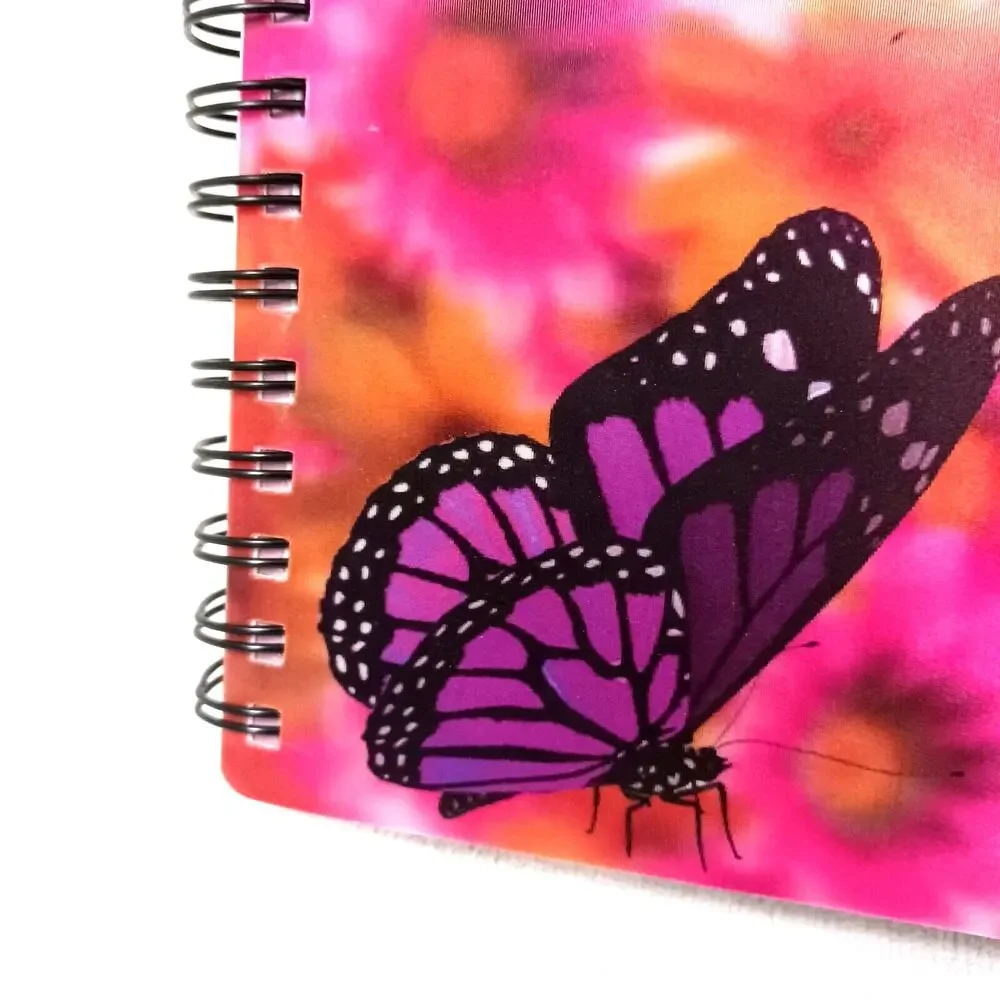 VINTAGE 2013 New!! 3D Dimension MONARCH BUTTERFLY Notebook Bohemian Artsy Hippie